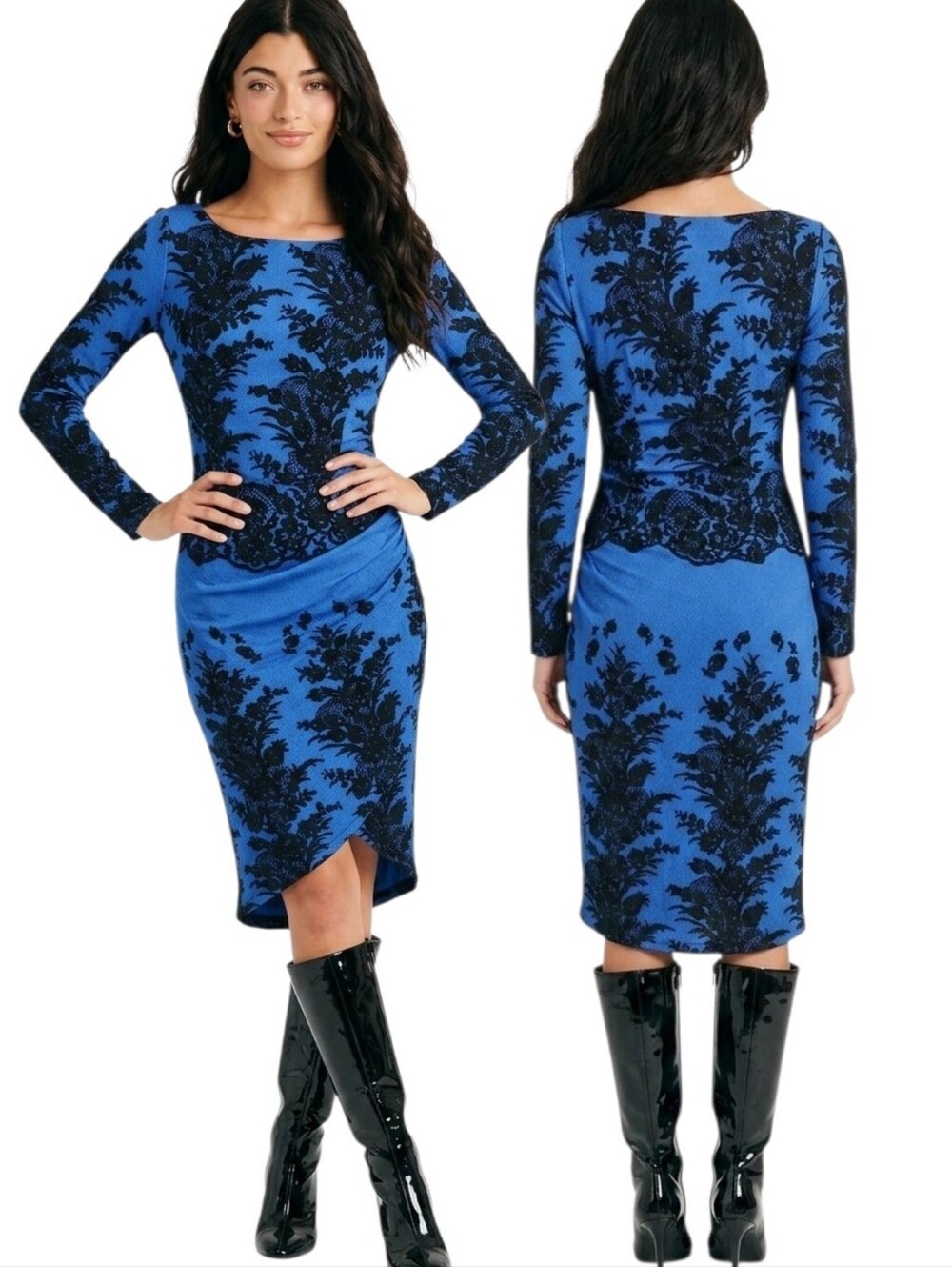 TRACY RESSE Silk Floral Print Pencil Midi Dress - Size 6